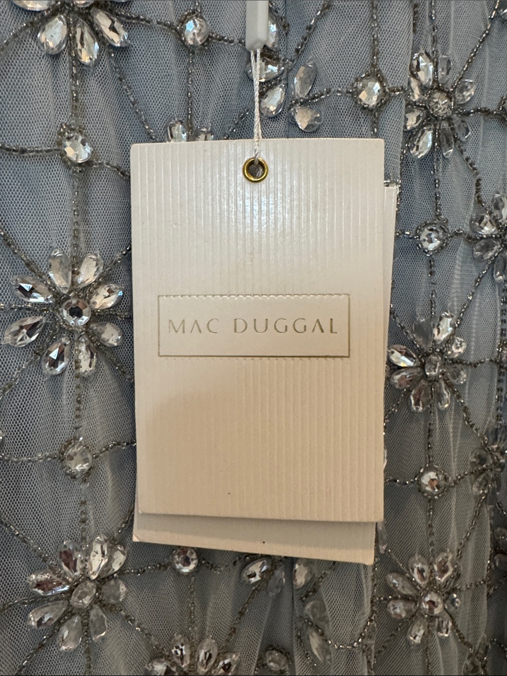 Mac Duggal A93744 Blue Embellished Sleeveless V Neck Gown Size 12 NWT - Picture 11 of 12